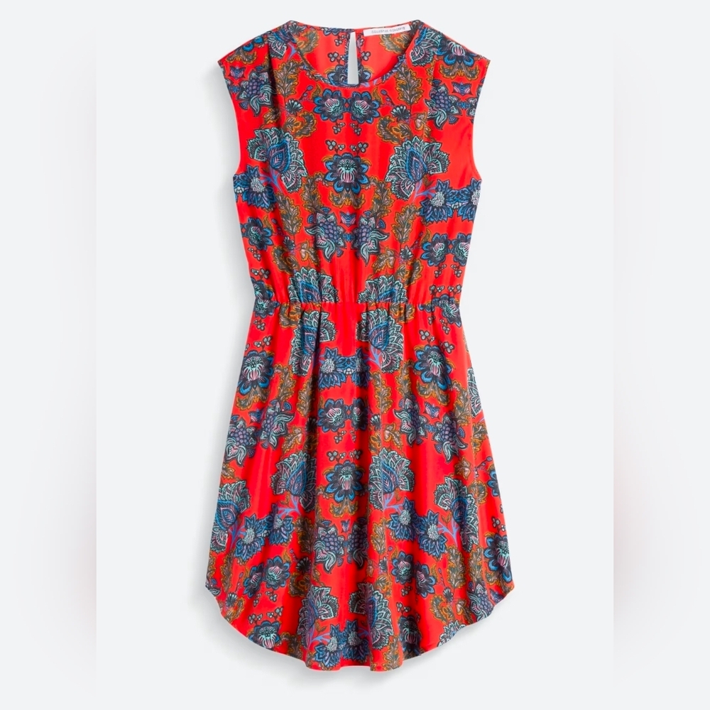 Collective Concepts Red and Blue Floral Mini Dress